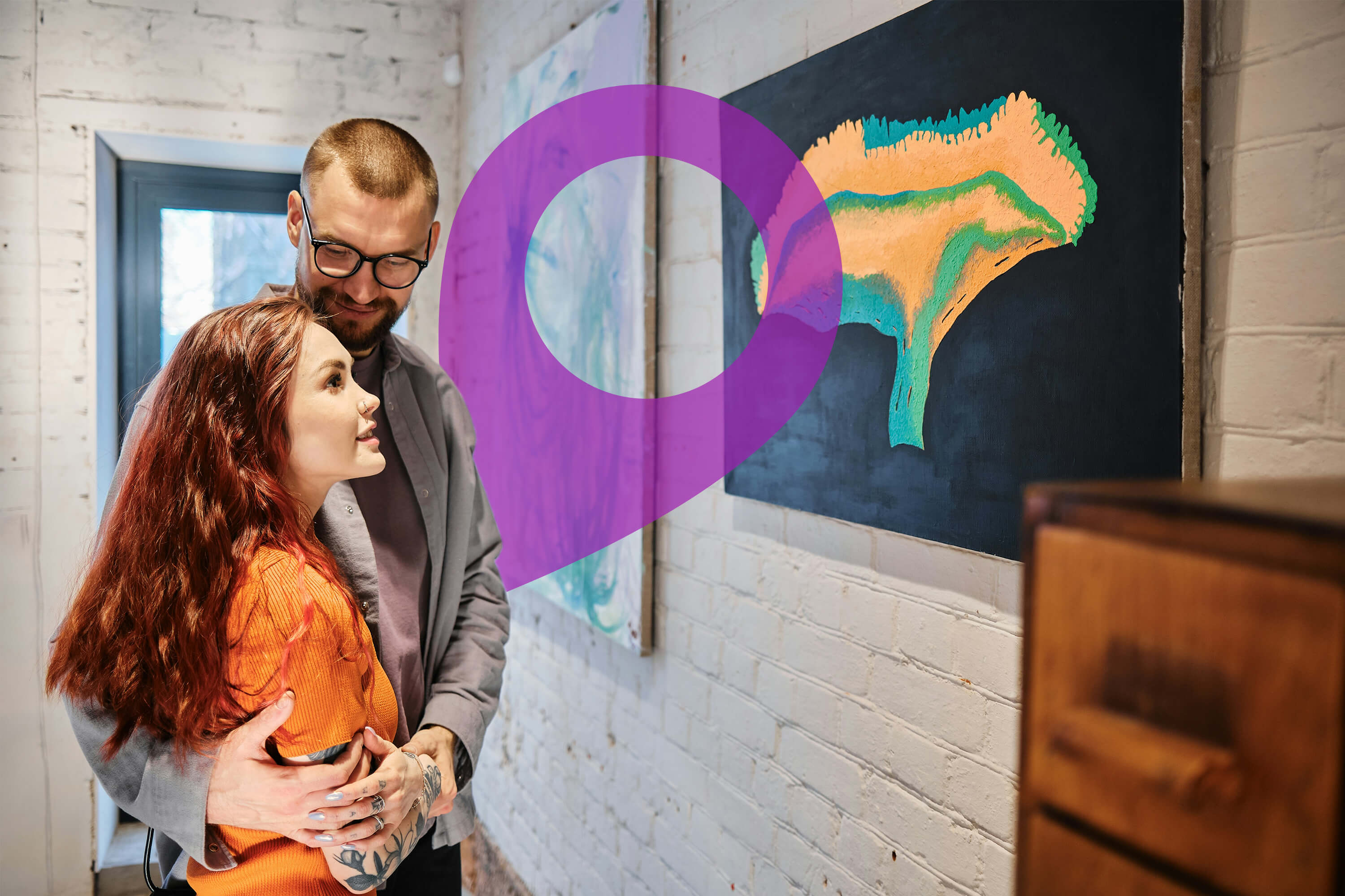 Couple enjoying an art gallery date at one of the GTA's hottest hidden gem spots